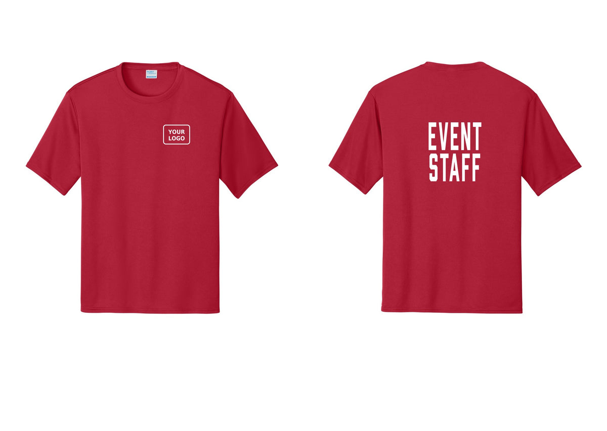NYC Factory Custom Logo Event Staff Performance T-Shirt (Classic) - Your Logo + Back - Red