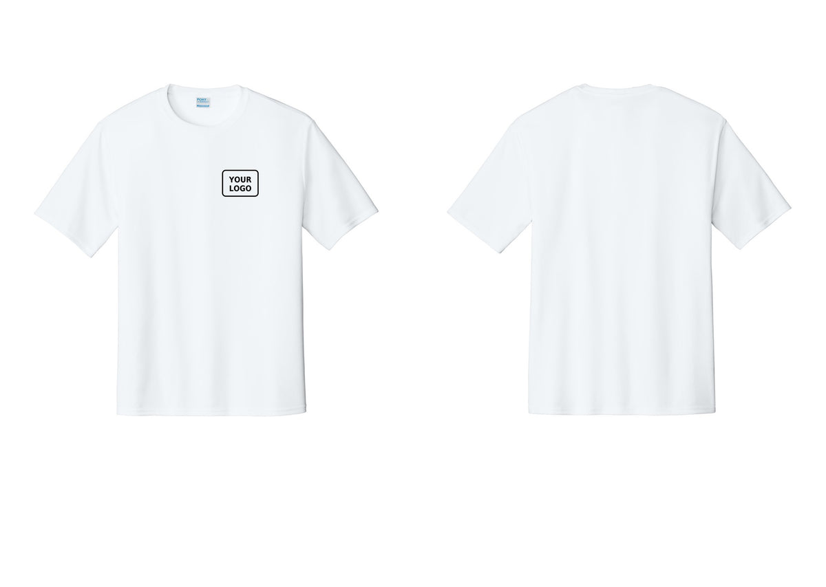 NYC Factory Custom Logo Event Staff Performance T-Shirt (Classic) - Your Logo Only - White