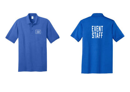 NYC Factory Custom Logo Event Staff Polo Shirt (Classic) - Your Logo + Back - Royal