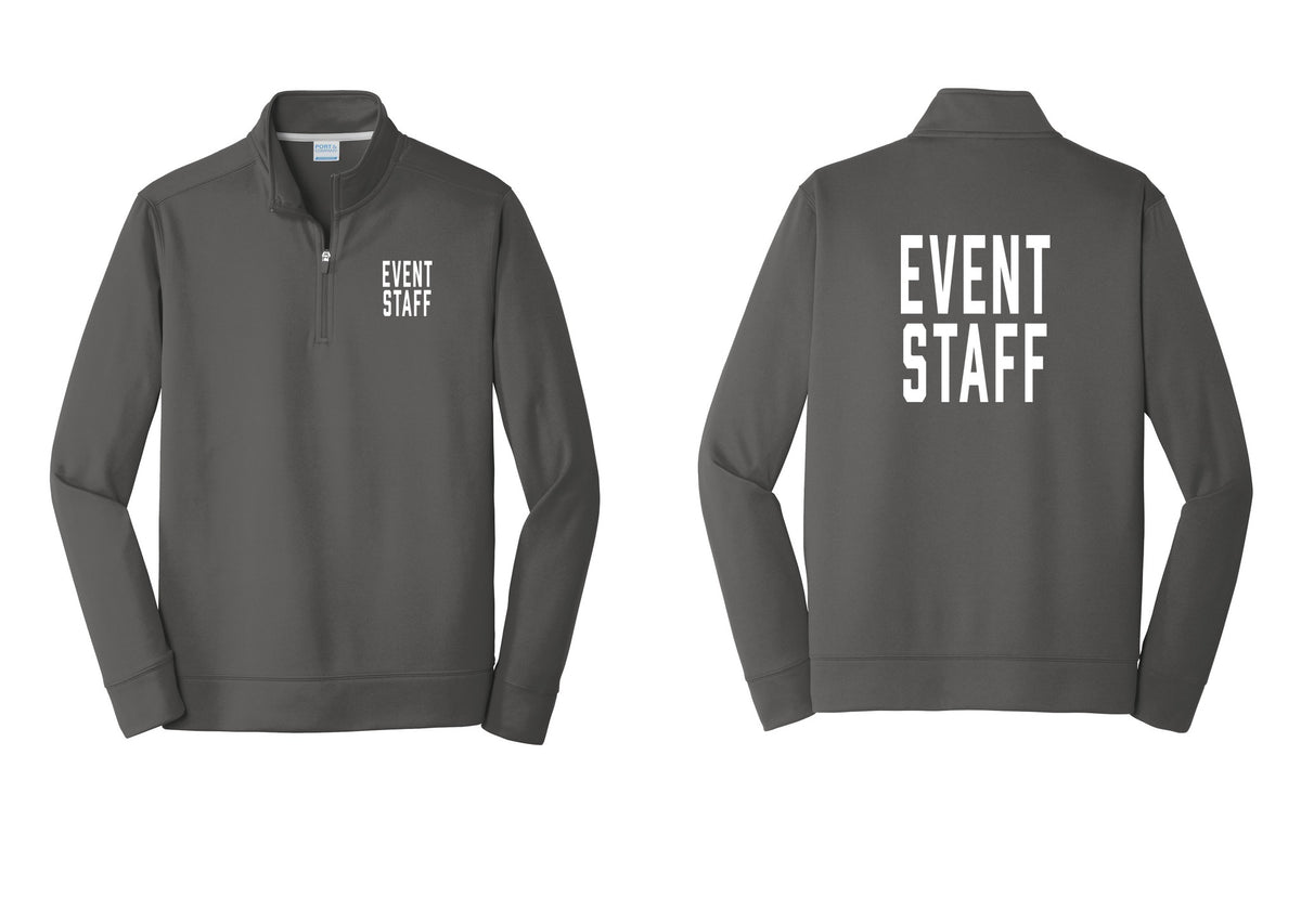 NYC Factory Event Staff Performance Fleece 1/4-Zip Pullover Sweatshirt (Classic) - Chest + Back - Charcoal
