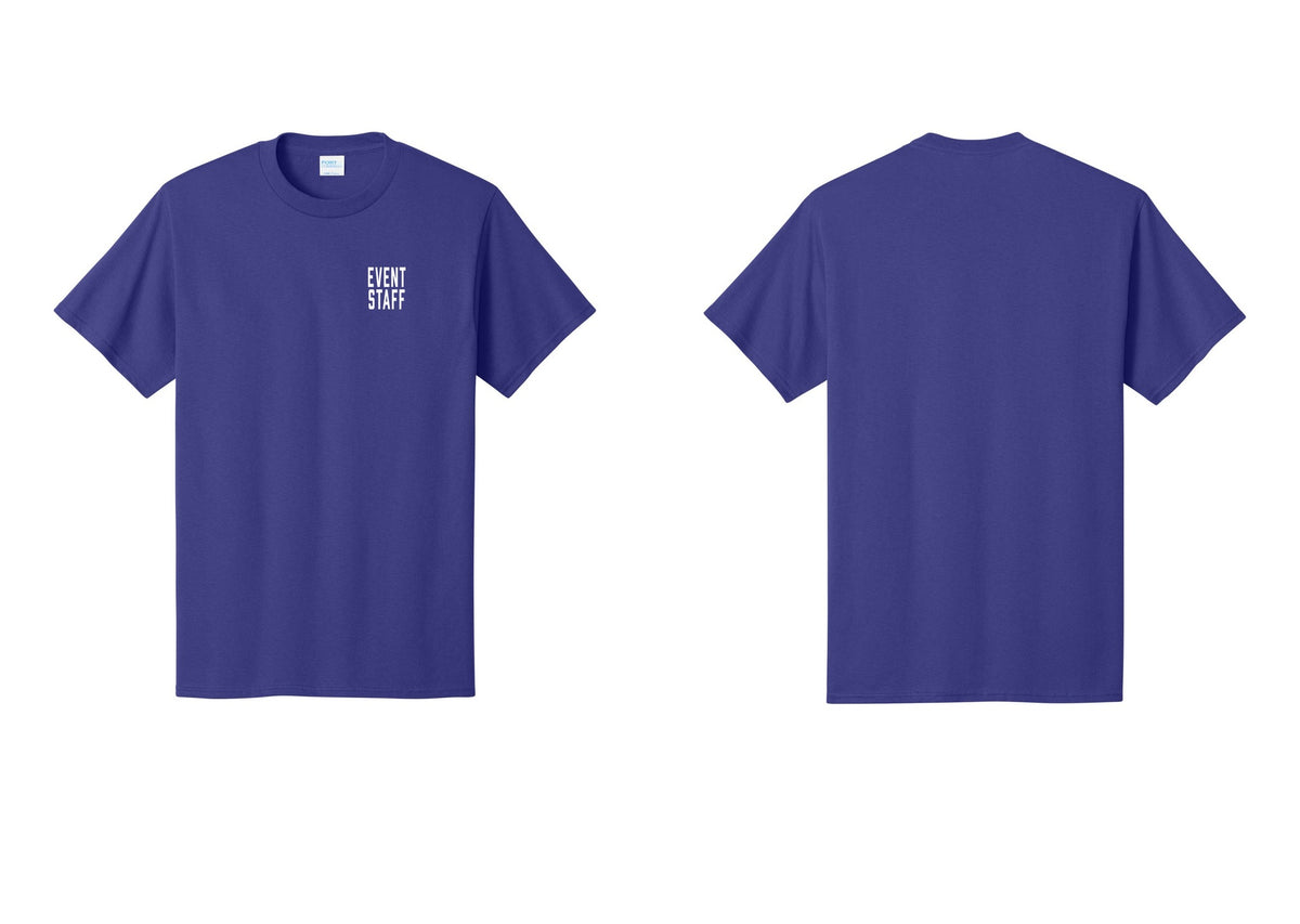 NYC Factory Event Staff T-Shirt, Condensed Lettering - Chest Only - Purple