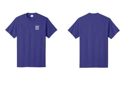NYC Factory Event Staff T-Shirt, Condensed Lettering - Chest Only - Purple