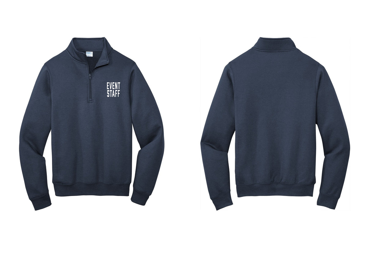 NYC Factory Event Staff Cotton Fleece 1/4-Zip Pullover Sweatshirt (Classic) - Chest Only - Navy