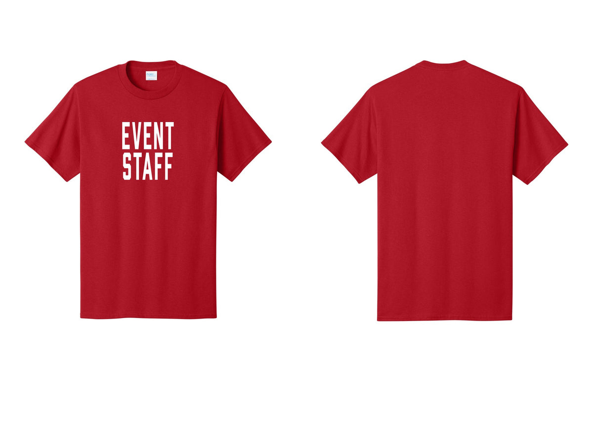 NYC Factory Event Staff T-Shirt, Condensed Lettering - Front Only - Red