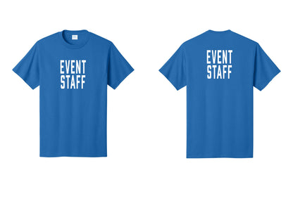 NYC Factory Event Staff T-Shirt, Condensed Lettering - Front + Back - Royal
