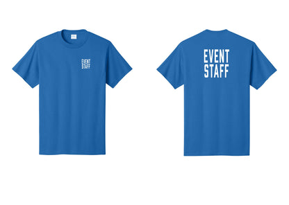 NYC Factory Event Staff T-Shirt, Condensed Lettering - Chest + Back - Royal