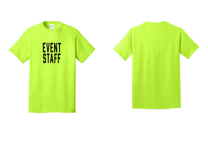 NYC Factory Event Staff T-Shirt, Condensed Lettering - Front Only - Safety Green