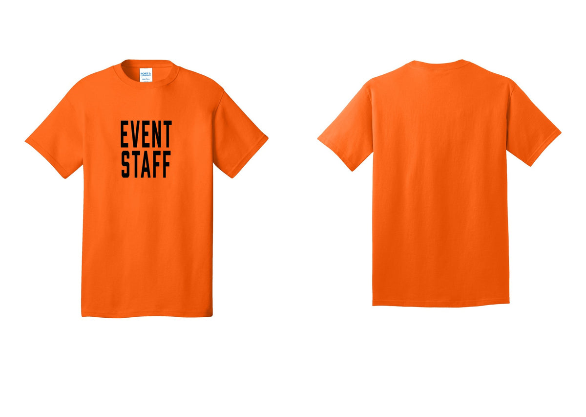 NYC Factory Event Staff T-Shirt, Condensed Lettering - Front Only - Safety Orange