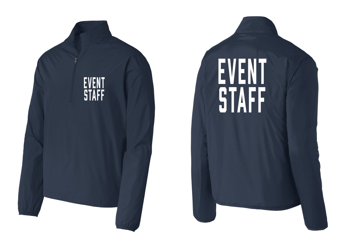 NYC Factory Event Staff Windbreaker 1/2-Zip Pullover (Classic) - Chest + Back - Dress Blue Navy