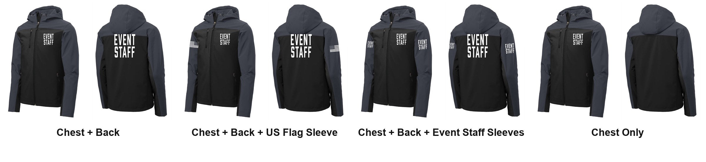 EVENT STAFF t-shirt print layouts