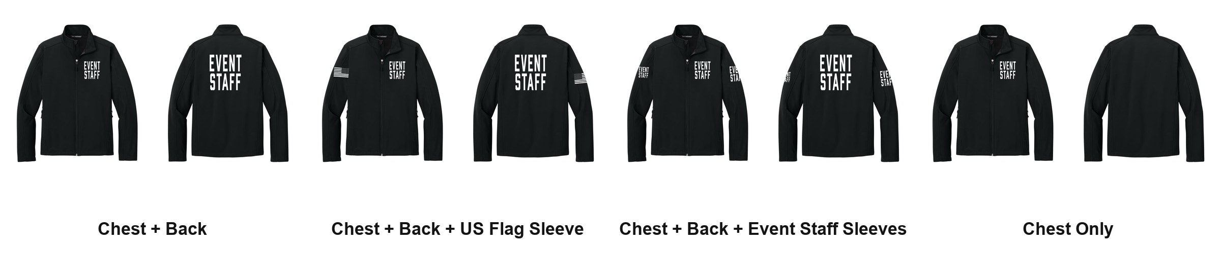 EVENT STAFF t-shirt print layouts