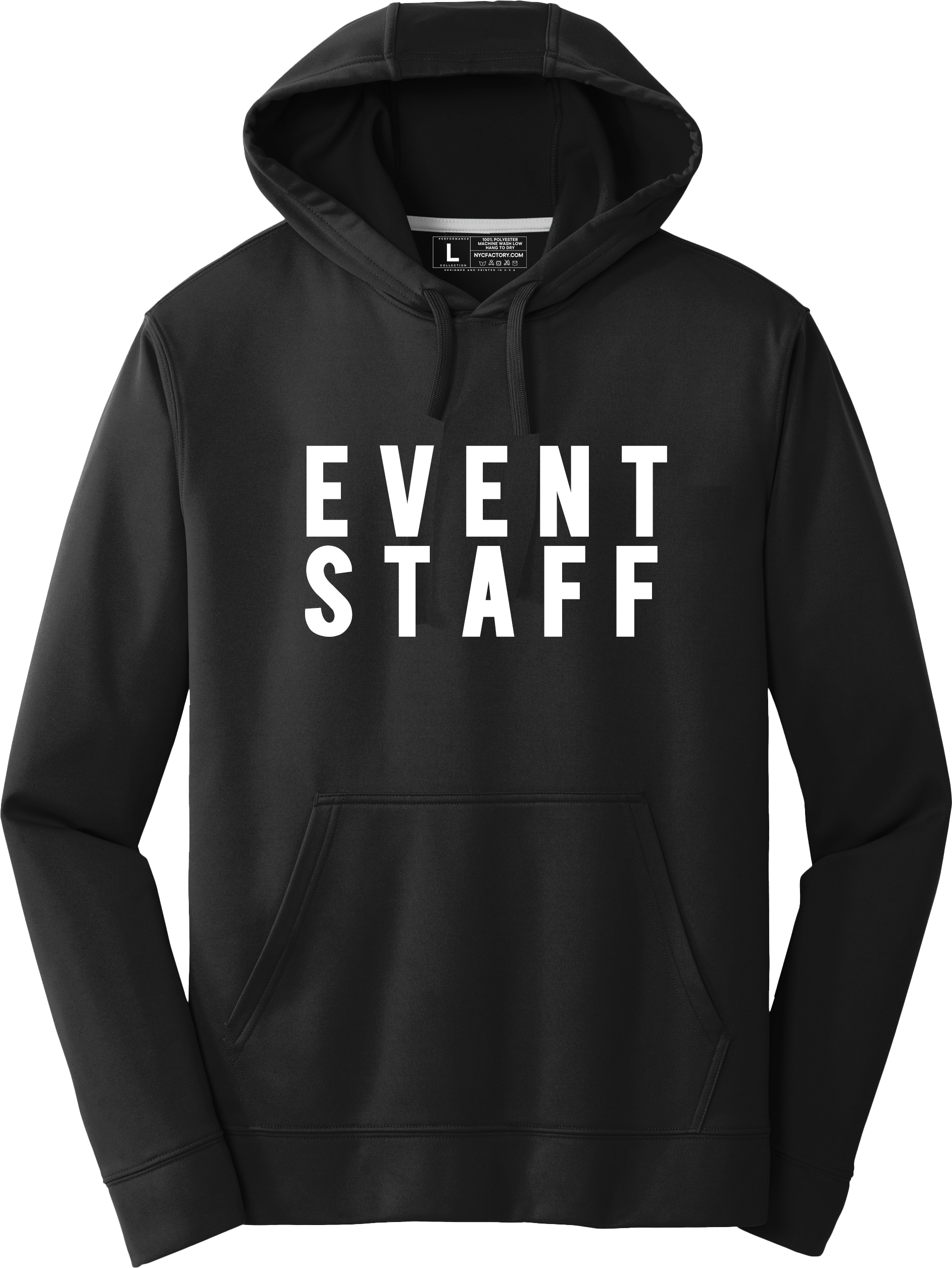 NYC FACTORY Mens EVENT STAFF Cotton Fleece Pullover Hoodie Sweatshirt