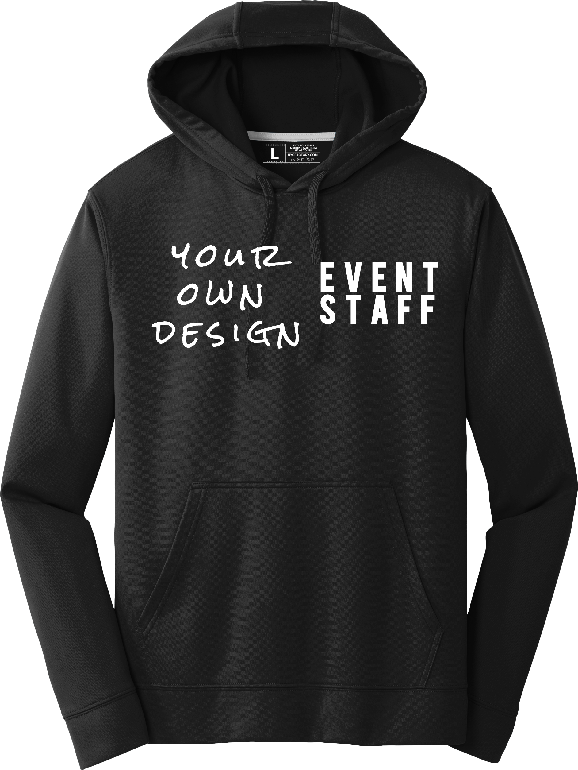 NYC FACTORY Mens EVENT STAFF Cotton Fleece Pullover Hoodie Sweatshirt