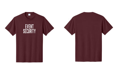 NYC Factory Event Security T-Shirt for Venues & Crowd Management (Classic) - Front Only - Athletic Maroon