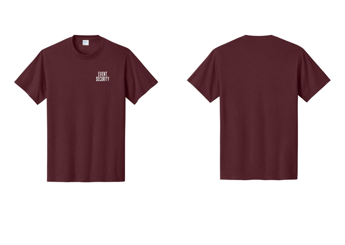 NYC Factory Event Security T-Shirt for Venues & Crowd Management (Classic) - Chest Only - Athletic Maroon