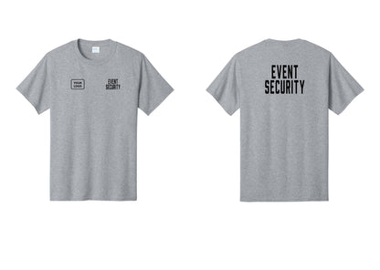 NYC Factory Custom Logo Event Security T-Shirt for Venues & Crowd Management (Classic) - EVENT SECURITY + Your Logo + Back - Athletic Heather