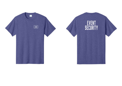 NYC Factory Custom Logo Event Security T-Shirt for Venues & Crowd Management (Classic) - Your Logo + Back - Heather Purple
