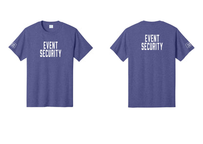 NYC Factory Custom Logo Event Security T-Shirt for Venues & Crowd Management (Classic) - Front + Back + Your Logo Sleeve - Heather Purple