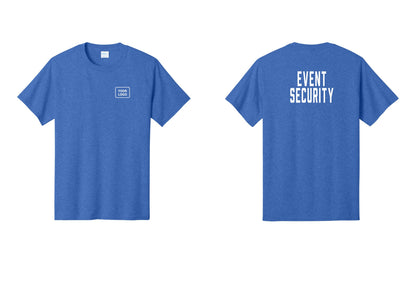 NYC Factory Custom Logo Event Security T-Shirt for Venues & Crowd Management (Classic) - Your Logo + Back - Heather Royal