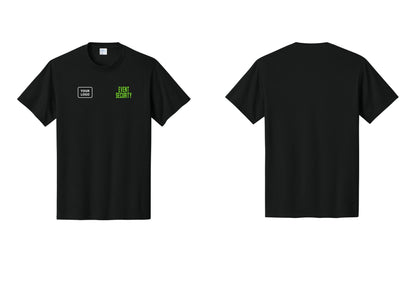 NYC Factory Custom Logo Event Security T-Shirt for Venues & Crowd Management (Classic) - EVENT SECURITY + Your Logo - Black / Neon