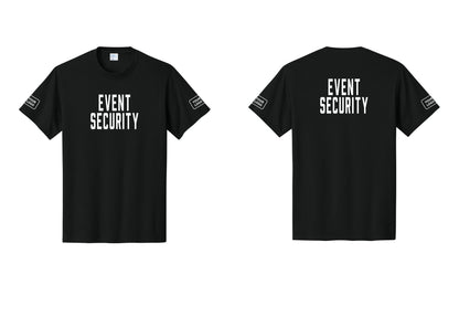 NYC Factory Custom Logo Event Security T-Shirt for Venues & Crowd Management (Classic) - Front + Back + Your Logo Sleeves - Black