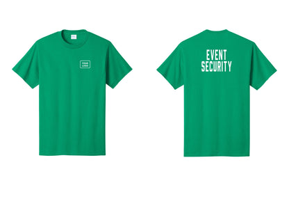 NYC Factory Custom Logo Event Security T-Shirt for Venues & Crowd Management (Classic) - Your Logo + Back - Kelly