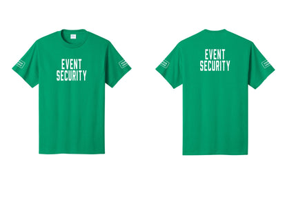 NYC Factory Custom Logo Event Security T-Shirt for Venues & Crowd Management (Classic) - Front + Back + Your Logo Sleeves - Kelly