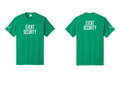 NYC Factory Custom Logo Event Security T-Shirt for Venues & Crowd Management (Classic) - Front + Back + Your Logo Sleeve - Kelly