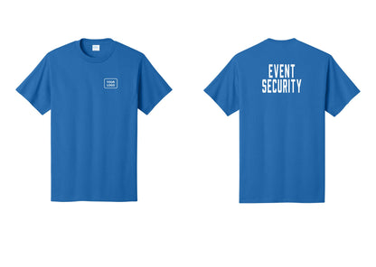 NYC Factory Custom Logo Event Security T-Shirt for Venues & Crowd Management (Classic) - Your Logo + Back - Royal