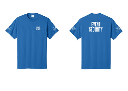 NYC Factory Custom Logo Event Security T-Shirt for Venues & Crowd Management (Classic) - Chest + Back + Your Logo Sleeves - Royal