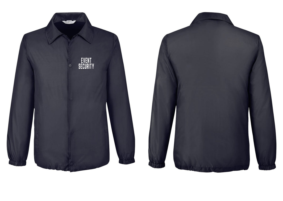 NYC Factory Event Security Snap-Front Coaches Jacket (Classic) - Chest Only - Black