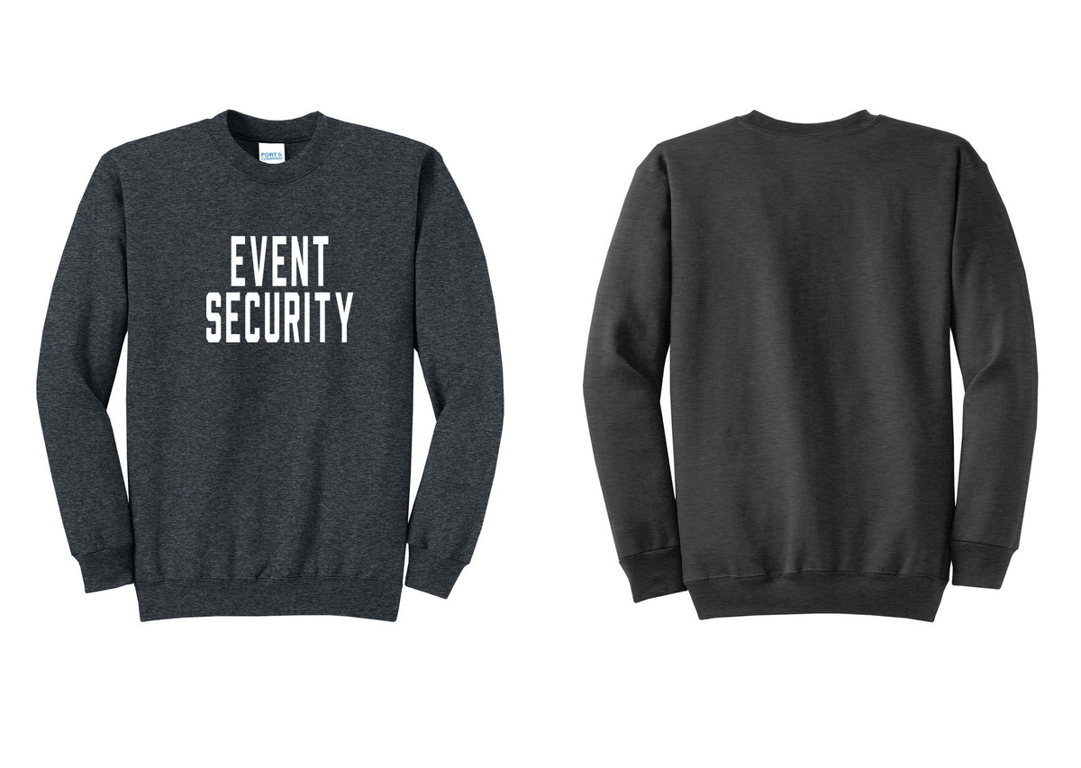 NYC Factory Event Security Cotton Fleece Crewneck Sweatshirt (Classic) - Front Only - Dark Heather Grey