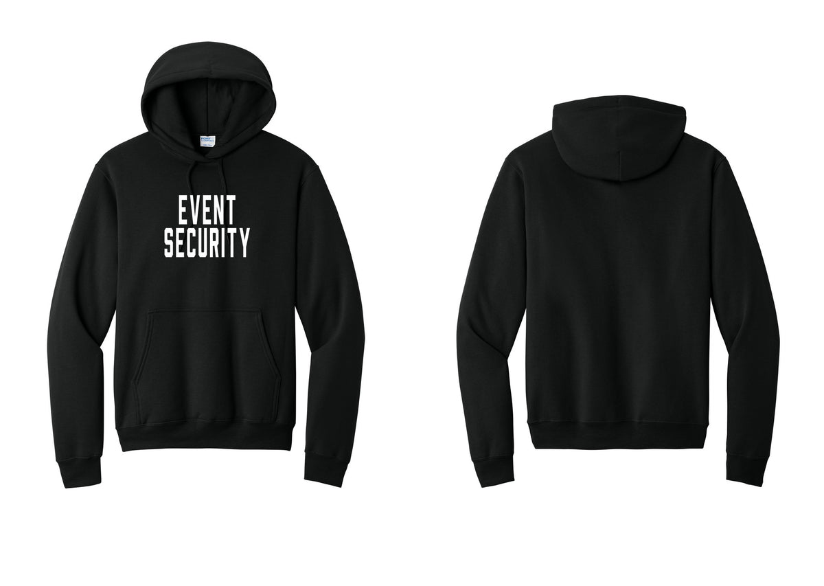 NYC Factory Event Security Cotton Fleece Pullover Hoodie (Classic) - Front Only - Black