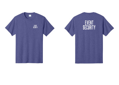NYC Factory Event Security T-Shirt for Venues & Crowd Management (Classic) - Chest + Back - Heather Purple