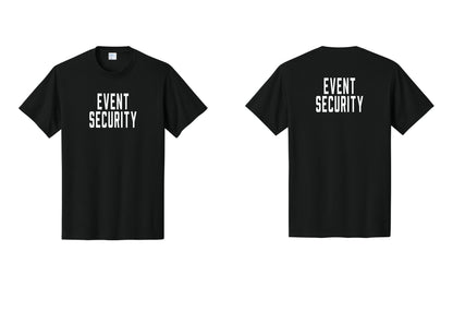 NYC Factory Event Security T-Shirt for Venues & Crowd Management (Classic) - Front + Back - Black