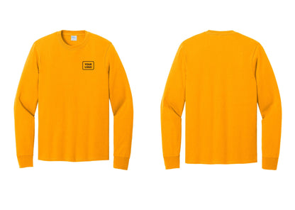 NYC Factory Custom Logo Event Security Cotton Long Sleeve T-Shirt (Classic) - Your Logo Only - Gold