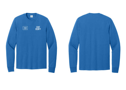 NYC Factory Custom Logo Event Security Cotton Long Sleeve T-Shirt (Classic) - EVENT SECURITY + Your Logo - Royal