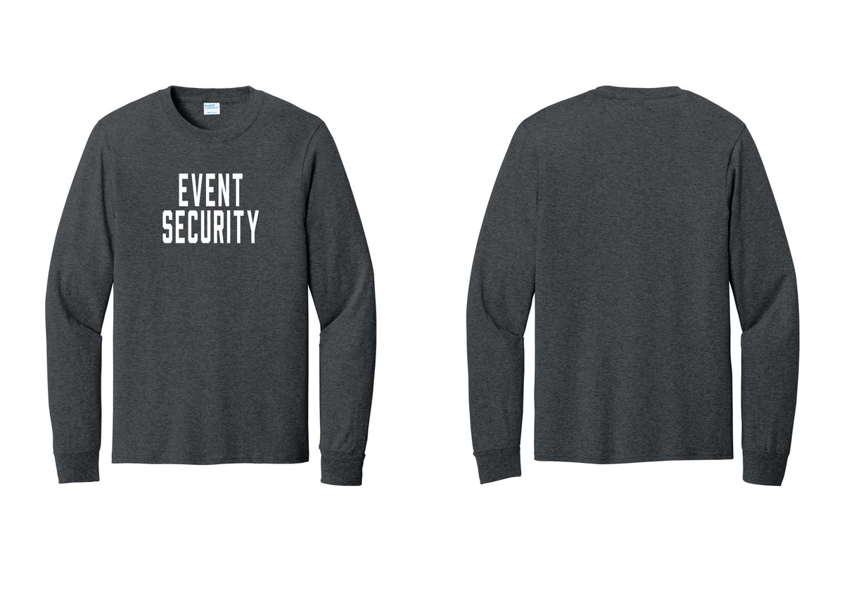 NYC Factory Event Security Cotton Long Sleeve T-Shirt (Classic) - Front Only - Dark Heather Grey