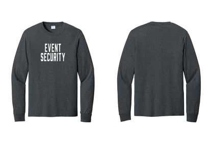 NYC Factory Event Security Cotton Long Sleeve T-Shirt (Classic) - Front Only - Dark Heather Grey
