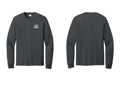 NYC Factory Event Security Cotton Long Sleeve T-Shirt (Classic) - Chest Only - Dark Heather Grey