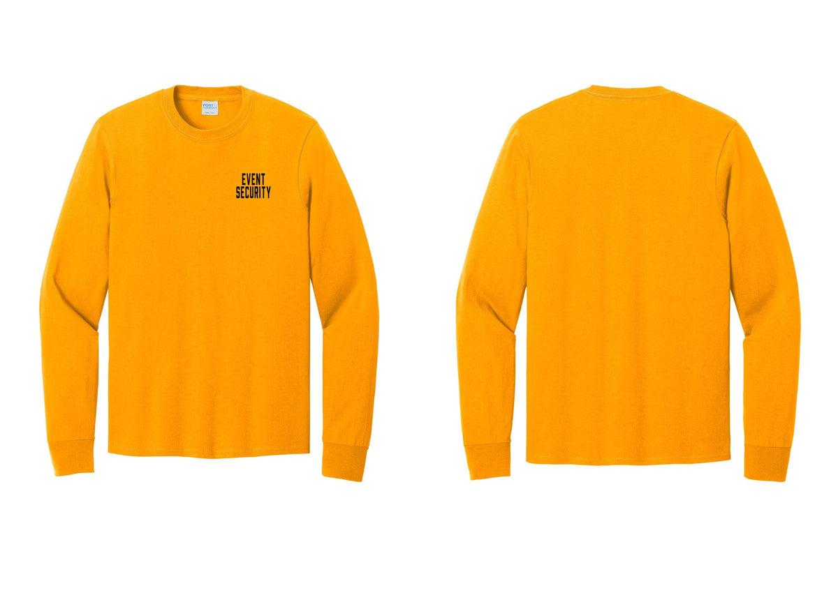 NYC Factory Event Security Cotton Long Sleeve T-Shirt (Classic) - Chest Only - Gold