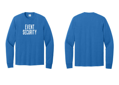 NYC Factory Event Security Cotton Long Sleeve T-Shirt (Classic) - Front Only - Royal