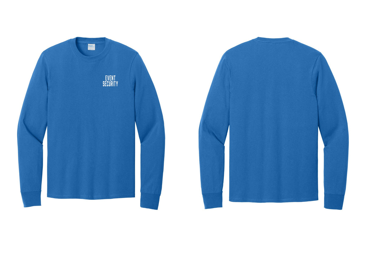 NYC Factory Event Security Cotton Long Sleeve T-Shirt (Classic) - Chest Only - Royal