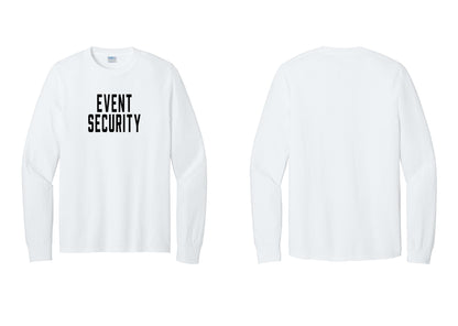 NYC Factory Event Security Cotton Long Sleeve T-Shirt (Classic) - Front Only - White