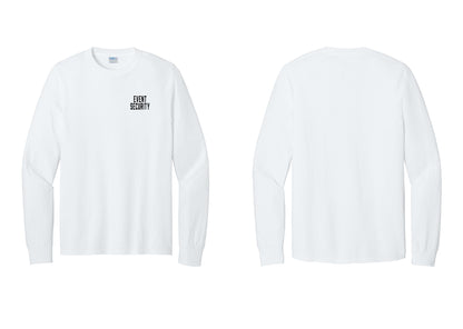 NYC Factory Event Security Cotton Long Sleeve T-Shirt (Classic) - Chest Only - White