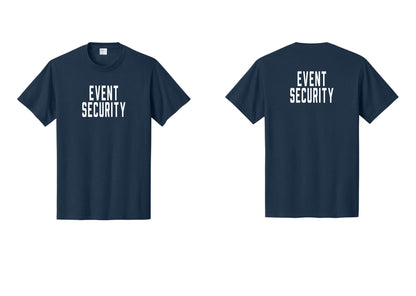 NYC Factory Event Security T-Shirt for Venues & Crowd Management (Classic) - Front + Back - Navy