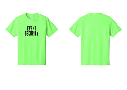 NYC Factory Event Security T-Shirt for Venues & Crowd Management (Classic) - Front Only - Neon Green