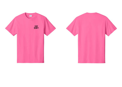 NYC Factory Event Security T-Shirt for Venues & Crowd Management (Classic) - Chest Only - Neon Pink