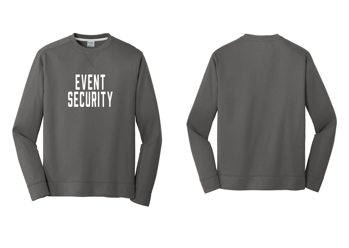 NYC Factory Event Security Performance Fleece Crewneck Sweatshirt (Classic) - Front Only - Charcoal