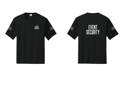 NYC Factory Custom Logo Event Security Performance T-Shirt (Classic) - Chest + Back + Your Logo Sleeves - Black